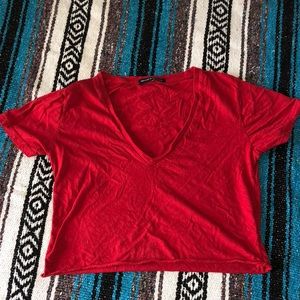 red brandy crop top